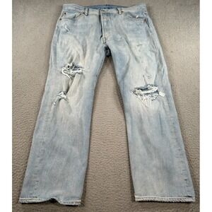Levi's Light Blue Distressed Slim Straight Jeans